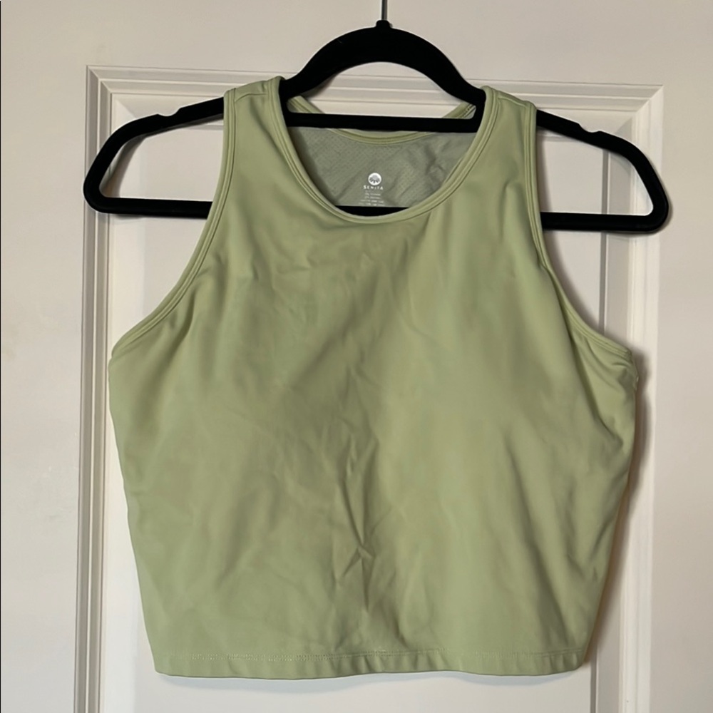 Senita Athletics Green Vinyasa Longline Sports Bra